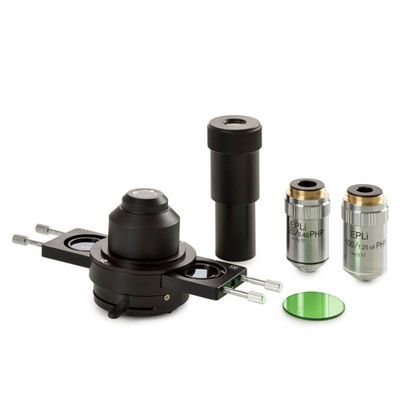 Phasenkontrast-Abbe-Kondensor mit Schlitten für E-Plan EPLPHi 20/S100 Phasenkontrast-Unendlichkeitskorrekturobjektive, Schlitten mit 20- und 100-fachen Phasen, Teleskop und Grünfilter