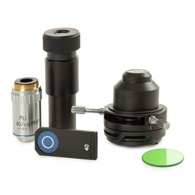 Phasenkontrast-Abbe-Kondensor mit Schlitten für Plan PLPHi S40 Phasenkontrast-unendlich korrigierte Objektive, Schlitten mit 40-facher Phaseneinstellung, Teleskop und Grünfilter