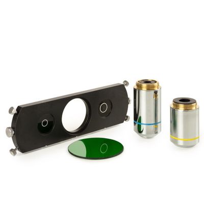 Phase contrast slide set with 10x and S40x PLPHi IOS infinity corrected objectives and phase contrast rings for 10x/S40x