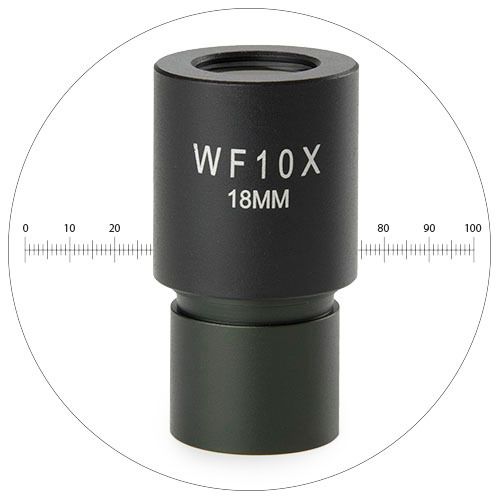 Wide angle WF 10x/18 mm micrometer eyepiece