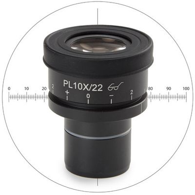 Weitwinkelokular HWF 10x/22 mm mit Mikrometer für Oxion Inverso Inversmikroskope