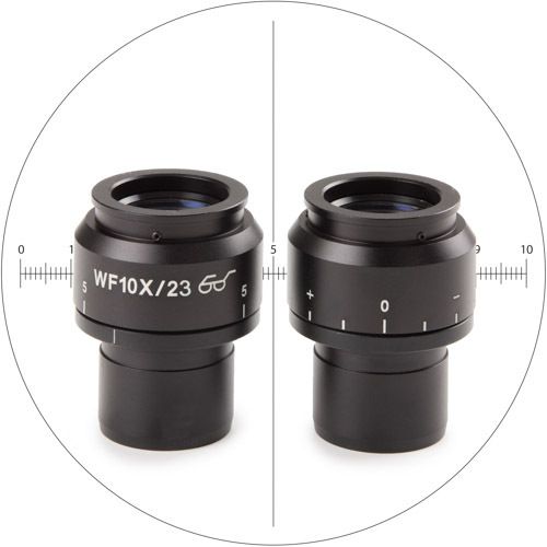 HWF 10x/22 mm eyepiece with 10/100 micrometer and crosshair