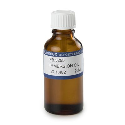 Aceite de inmersión, índice de refracción n = 1,515. Botella de 25ml