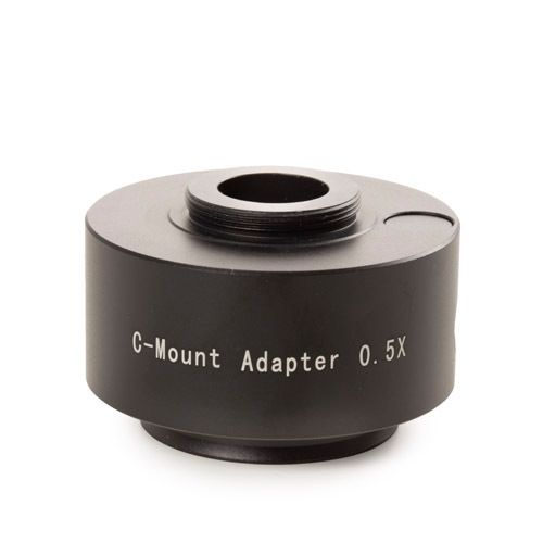 Photo adapter with 0.5x lens for Oxion (revision 2) and Oxion Inverso inverted microscopes and 1/2 inch camera with C-ring