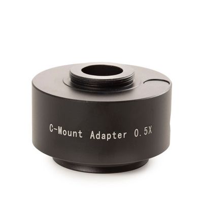 Fotoadapter mit 0,5-fachem Objektiv für die Umkehrmikroskope Oxion (Revision 2) und Oxion Inverso sowie 1/2-Zoll-Kamera mit C-Ring