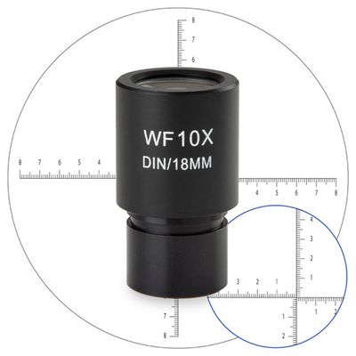 Wide angle WF10x/18mm micrometer eyepiece