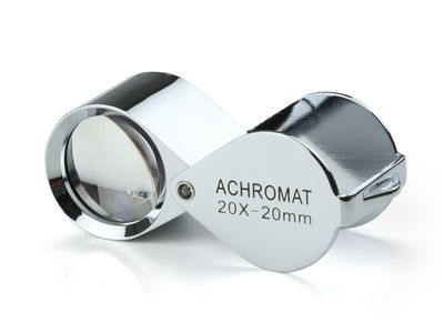 Impact magnifier. Magnification: 20x triplet. With Achromatic lens Ø 20 mm. Field of view 8 mm