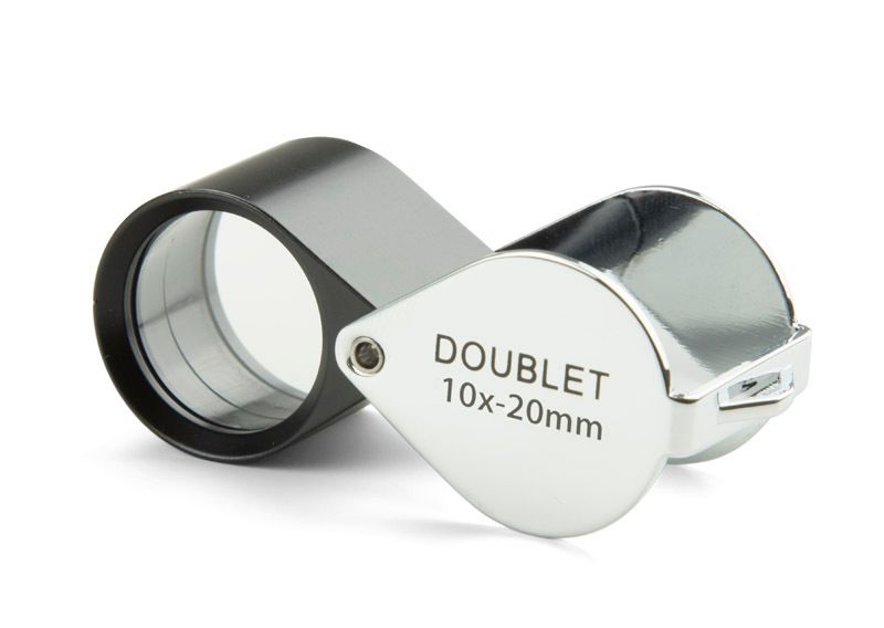 Loupe à impact. Grossissement : 10x doublet. Avec lentille aplanatique Ø 20 mm. Champ de vision 20 mm