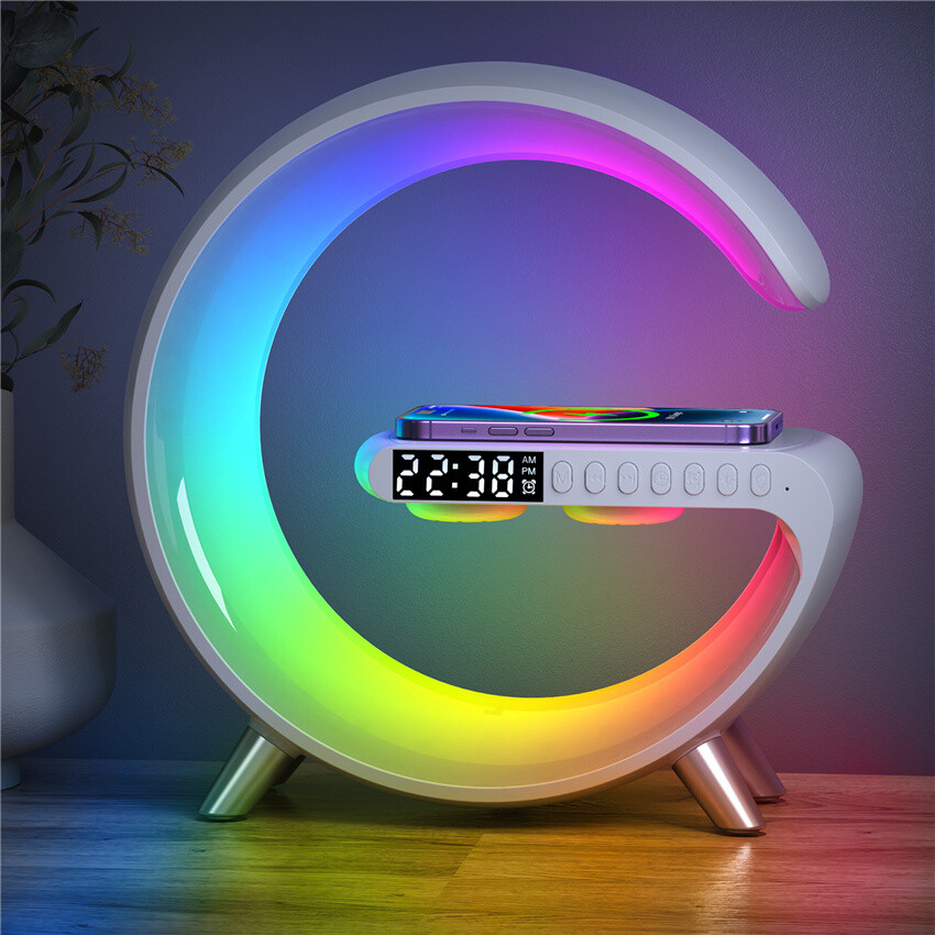 5 in 1 Intelligent Bluetooth Speaker Wireless Charger Lamp Alarm Clock