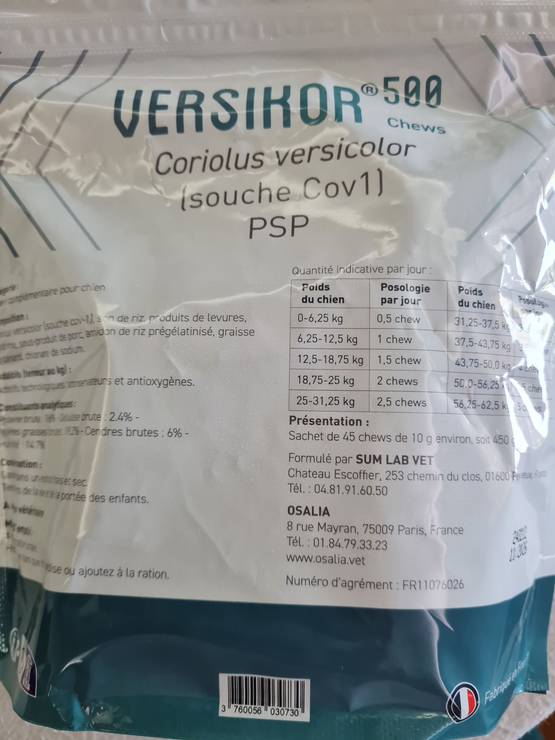 Versikor chews pour chien, sachet de 45 chews