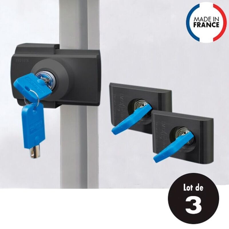Juego de 3 cerraduras IMC 2213 puerta de vivienda + 2 maletero NEGRO