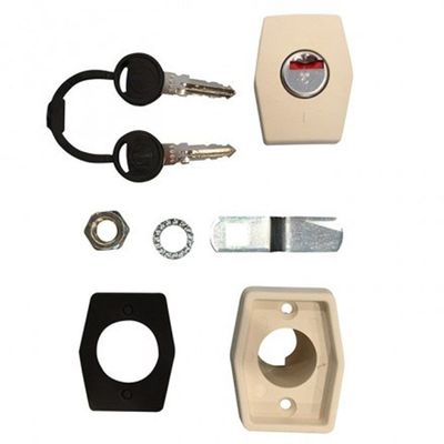 Cerradura de maletero hexagonal con tapa  Color crema para autocaravana caravana y camper