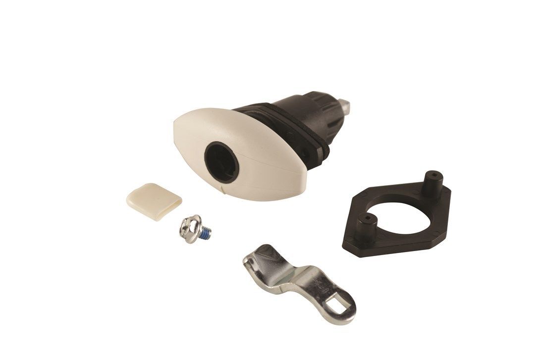 Cerradura de compresión Elipse blanca RAL9002 para autocaravana caravana y camper