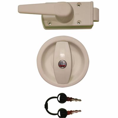 Cerradura con tirador redondo Blanco Zadi para autocaravana caravana y camper