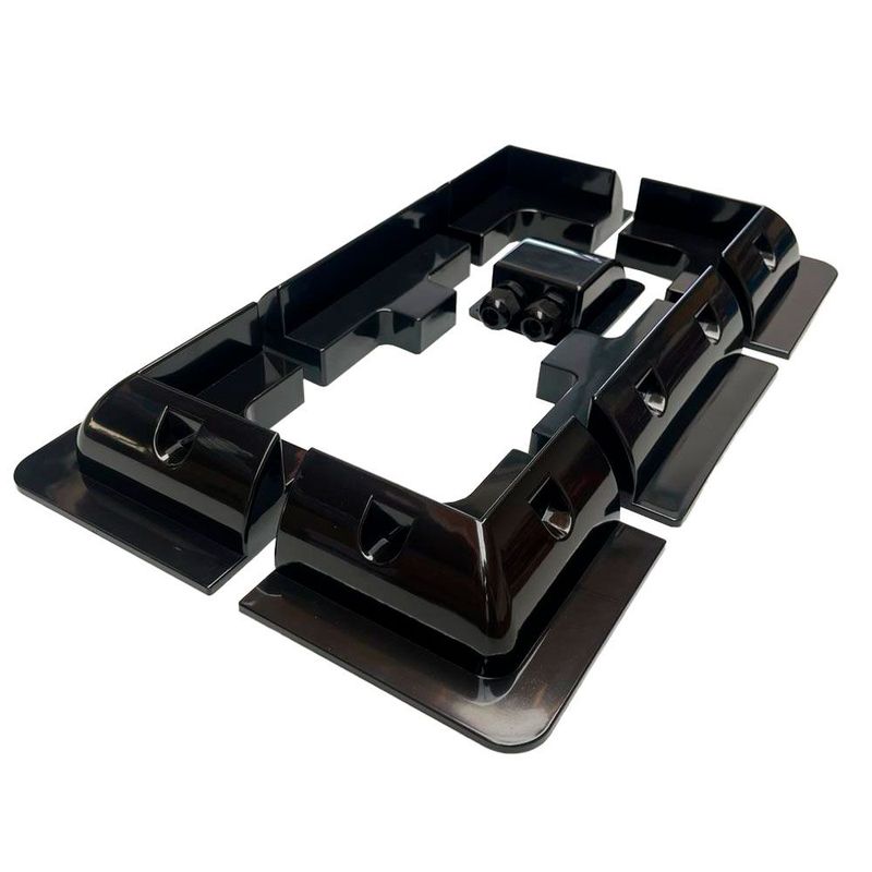 Soporte placa solar + pasacables NEGRO