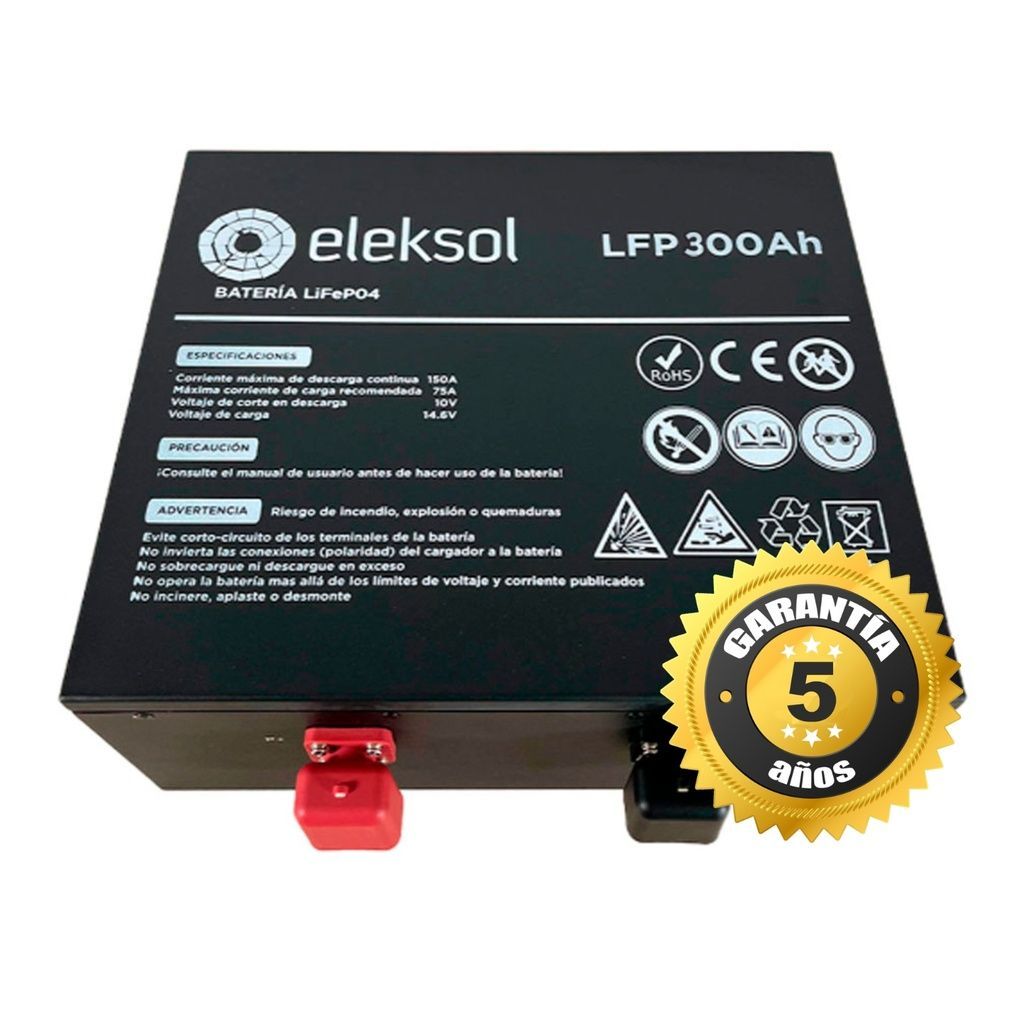 Batería de Litio LiFePO4 Bajo Asiento Eleksol 12,8V 300Ah Bluetooth y BMS
