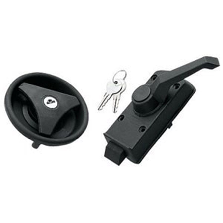 Cerradura con tirador redondo negro derecho Autocaravana caravana camper