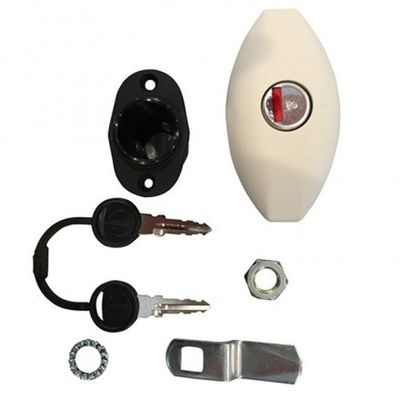 Cerradura push blanca modelo pequeño para autocaravana caravana y camper