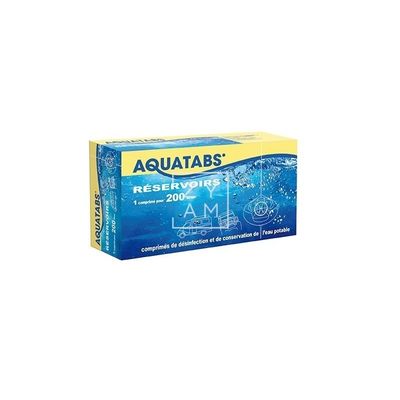 Conservante de agua Aquatabs - 1 tableta por 200 l. - Caja de 16 Conservante de agua Aquatabs - 1 tableta por 200 l. - Caja de 16