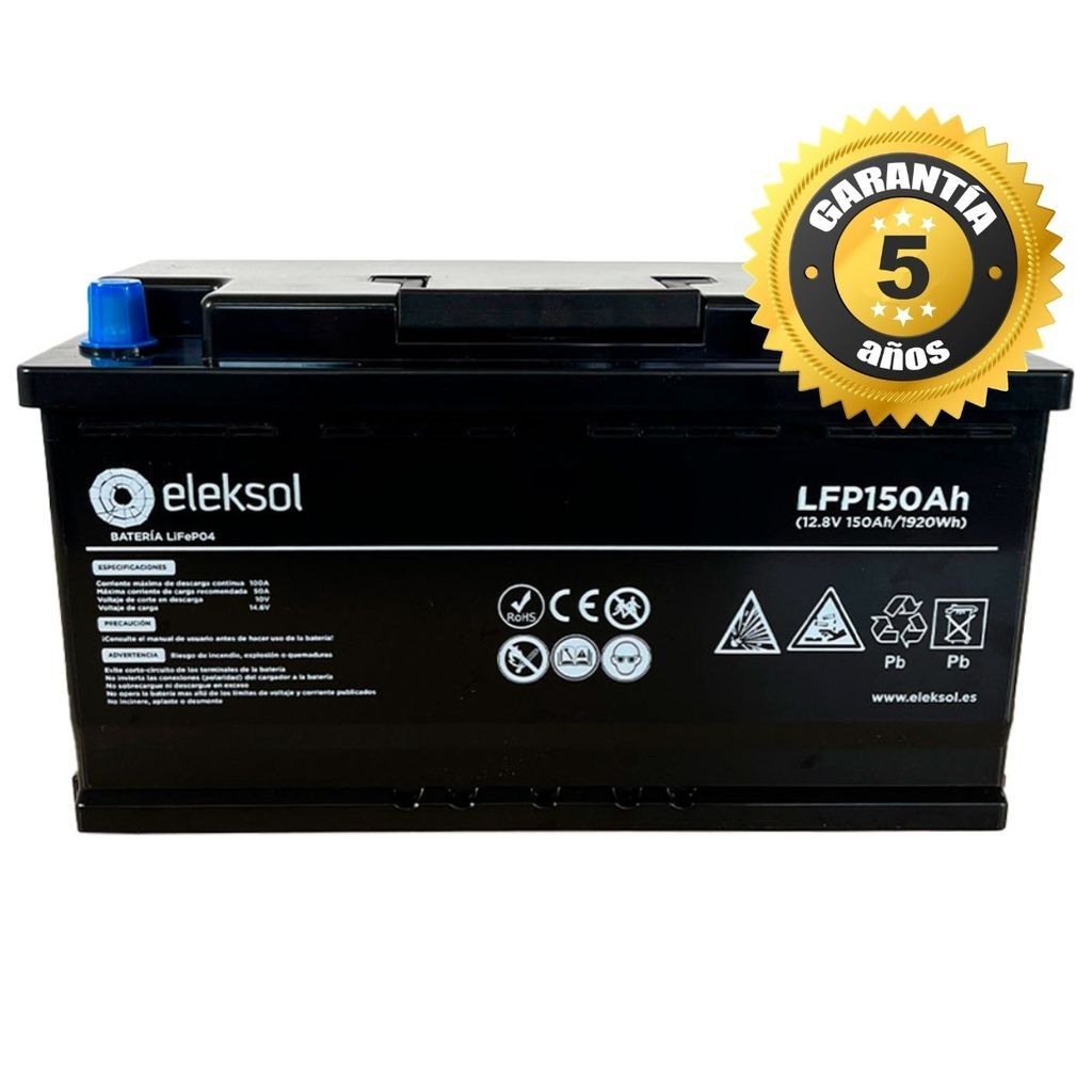 Batería de Litio LiFePO4 Eleksol 12,8V 150Ah Bluetooth y BMS Batería de Litio LiFePO4 Eleksol 12,8V 150Ah Bluetooth y BMS