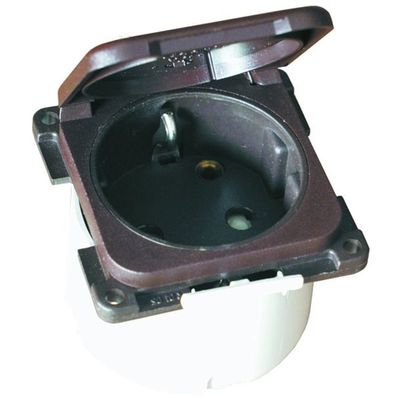 Enchufe 230 V con cubierta Schuko gris Enchufe 230 V con cubierta Schuko gris