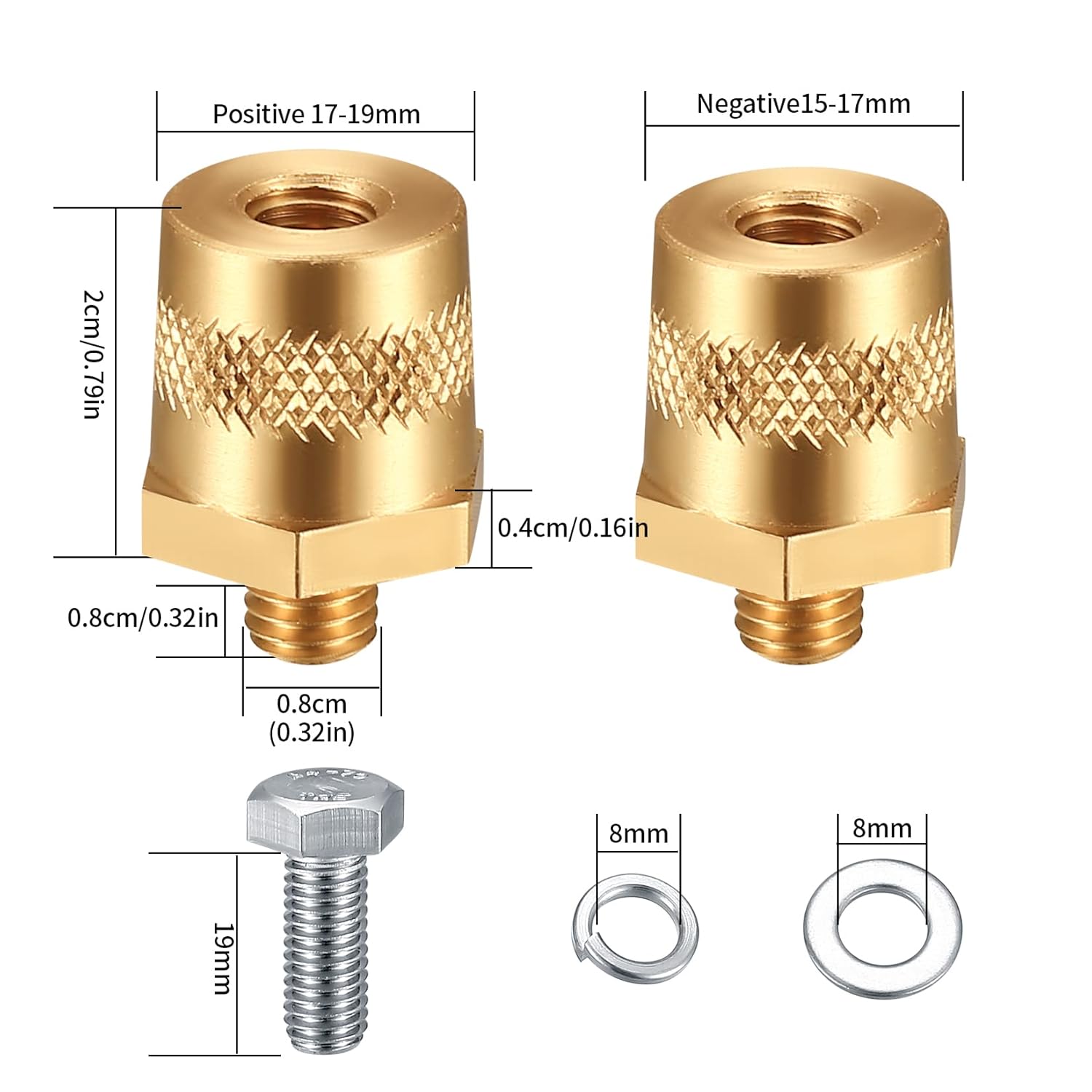 Borne para bateria con rosca m8
