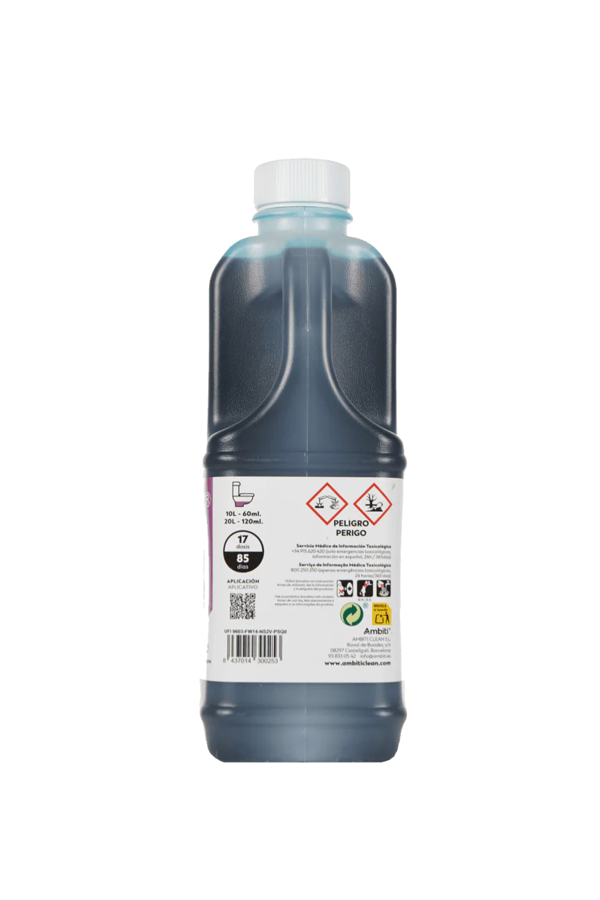Líquido con olor a pino para depósito de aguas negras Ambiti WC Natur Pino Botella 2L