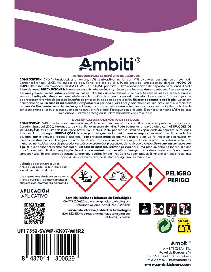 AMBITI WC  HYDRO PINO  15 X20G
