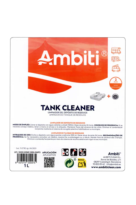 Liquido limpiador tanque de aguas negras y grises Ambiti Tank Cleaner Botella 1L