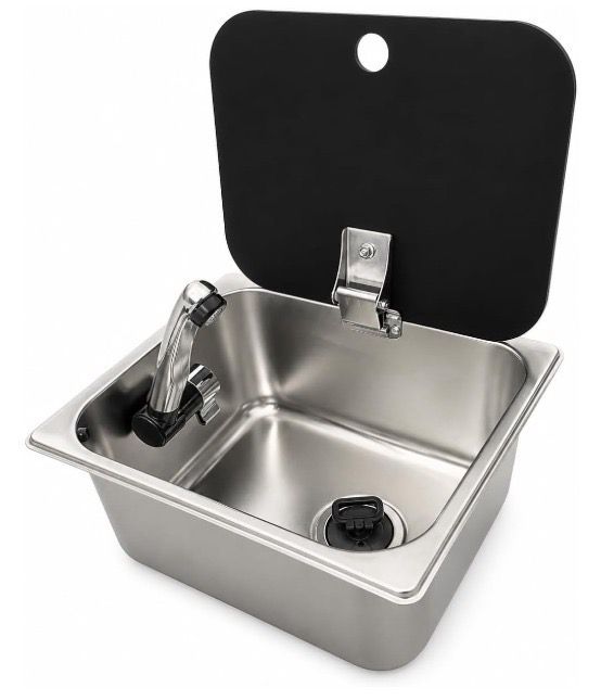 Fregadero Camper c/grifo 12V - 26F-32An-15Al