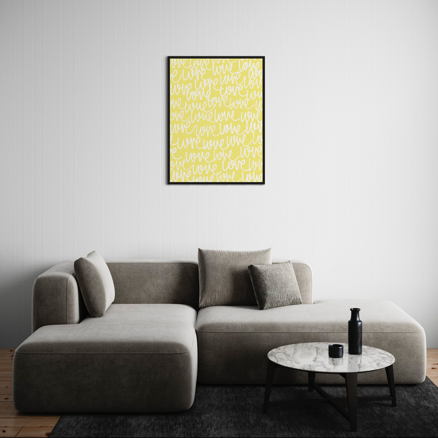 LOVE JAUNE PASTEL - Affiche - Édition Exclusive