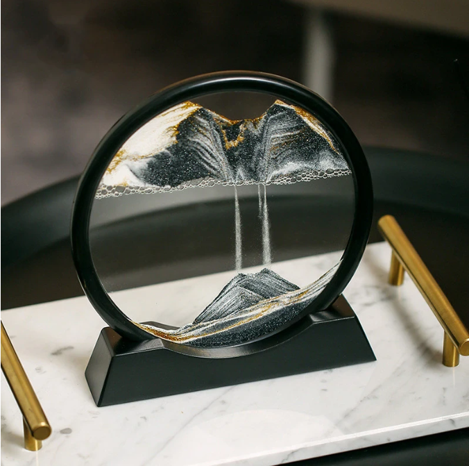 Round Sandscape Moving 3D Hourglass