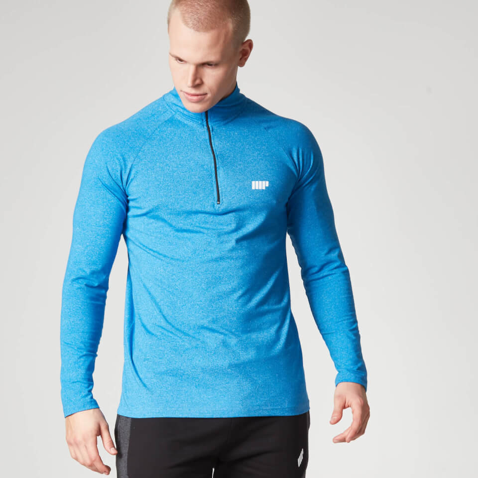 Top de Rendimiento de Manga Larga y Cremallera 1/4 - XXL - Azul Top de Rendimiento de Manga Larga y Cremallera 1/4 - XXL - Azul