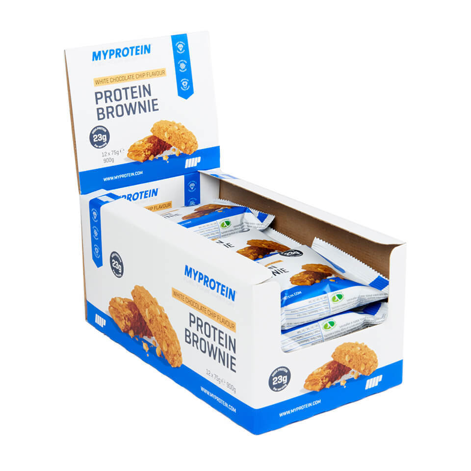 Protein Brownie - 12x75g - Caja - Chocolate Blanco Protein Brownie - 12x75g - Caja - Chocolate Blanco