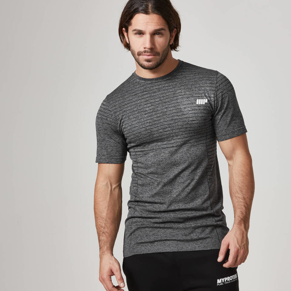 Camiseta Sin Costuras de Manga Corta - L - Negro Camiseta Sin Costuras de Manga Corta - L - Negro