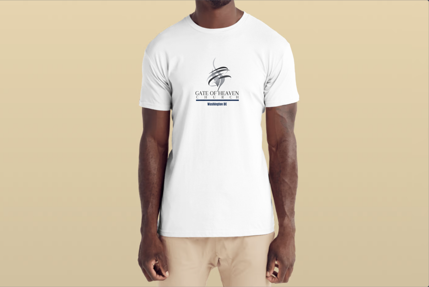 White T-shirt Men Logo 2