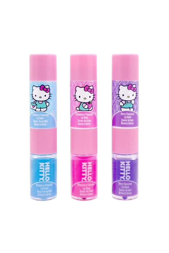 Hello Kitty | Lip Balm &amp; Gloss Set with Glitter Case