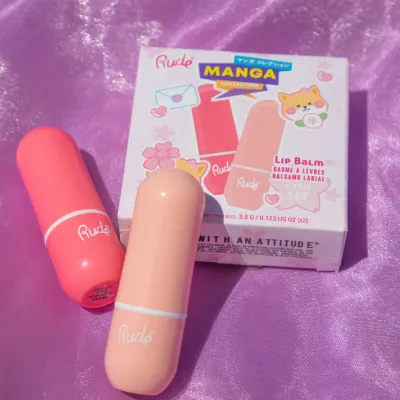 Rude | Manga Collection Lip Balm Duo &quot;Watermelon Kiss / Peach Kiss&quot;