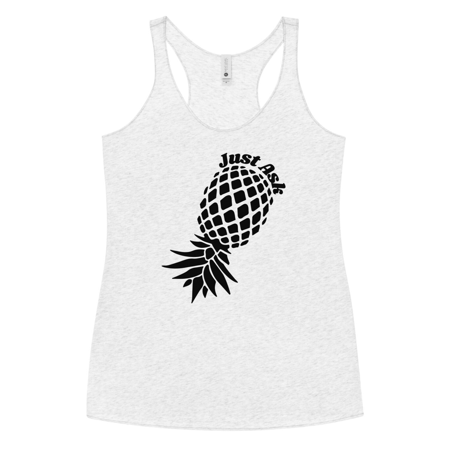 Just Ask Pineapple Upside Down Vinyl Racerback Tank