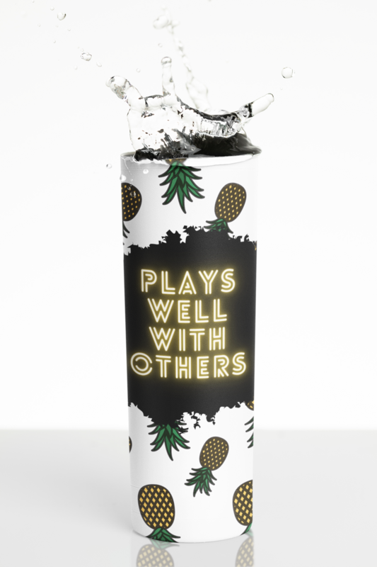 Plays Well With Others Upside-down Pineapple 20 oz Skinny Tumbler