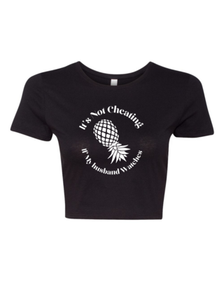 It&#39;s Not Cheating If My Husband Watches Vinyl Crop Top