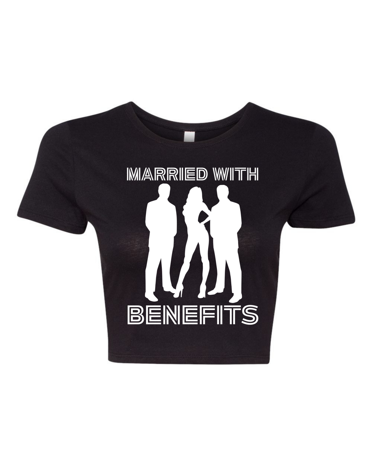 Married With Benefits FMM Vinyl Crop Top