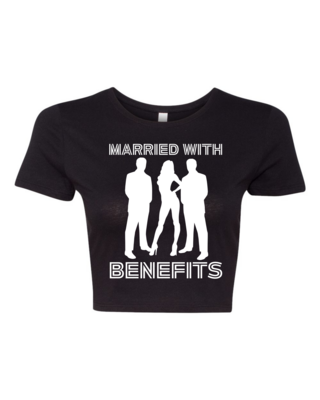Married With Benefits FMM Vinyl Crop Top