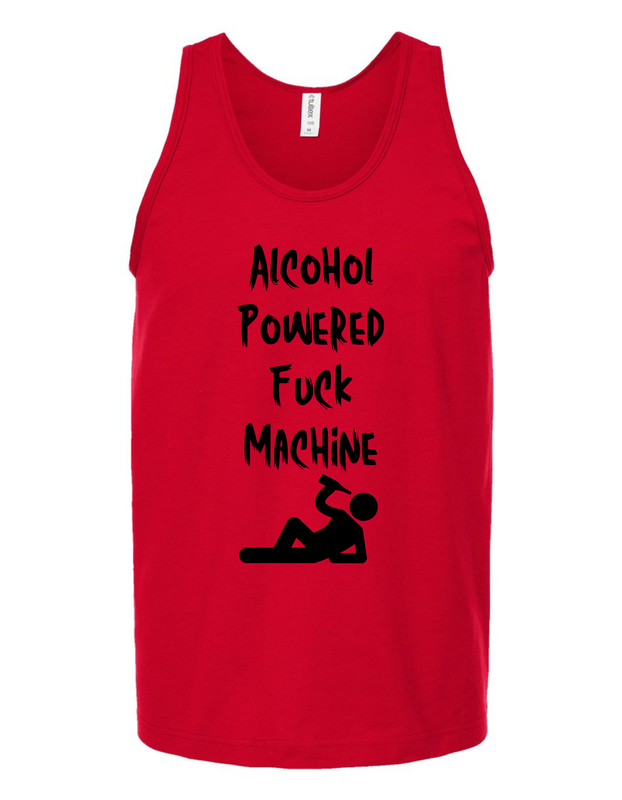 Alcohol Powered Fuck Machine Men&#39;s Vinyl Tank