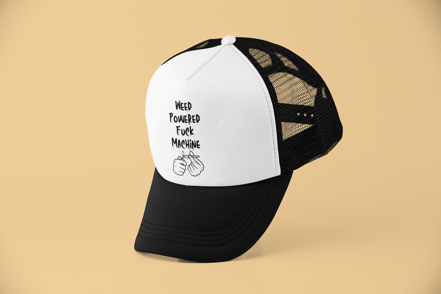 Weed Powered Fuck Machine Sublimation Trucker Hat