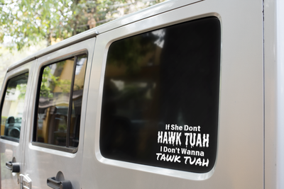 If She Don&#39;t HAWK TUAH I Don&#39;t Wanna TAWK TUAH Decals