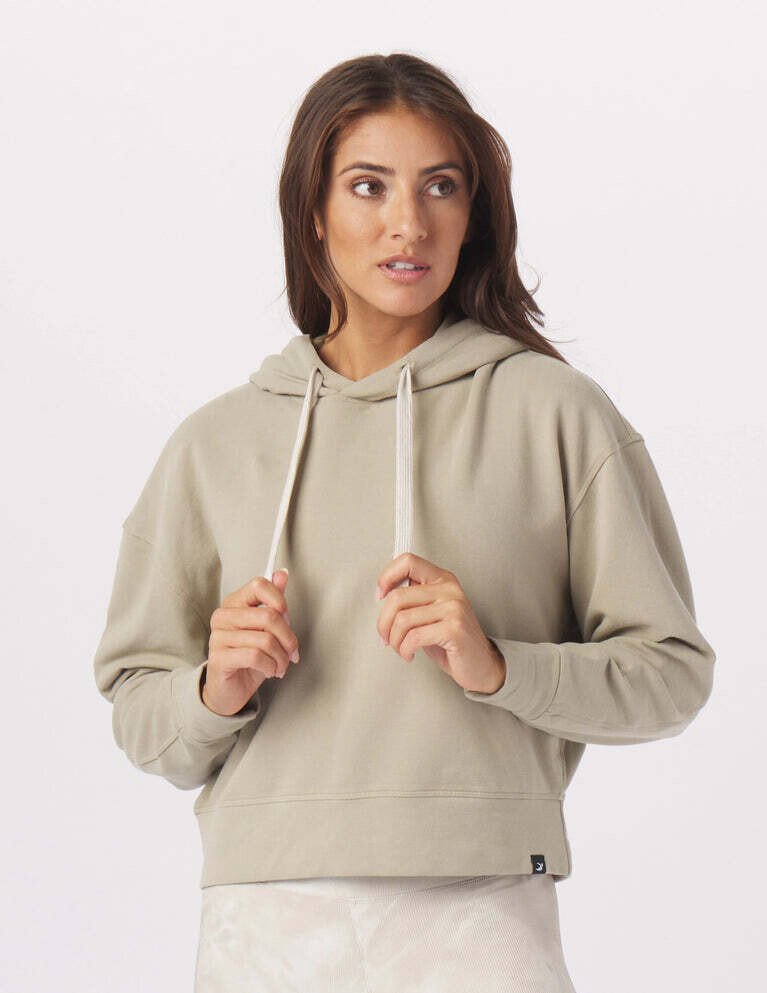 Vintage Oversized Cropped Hoodie Linen