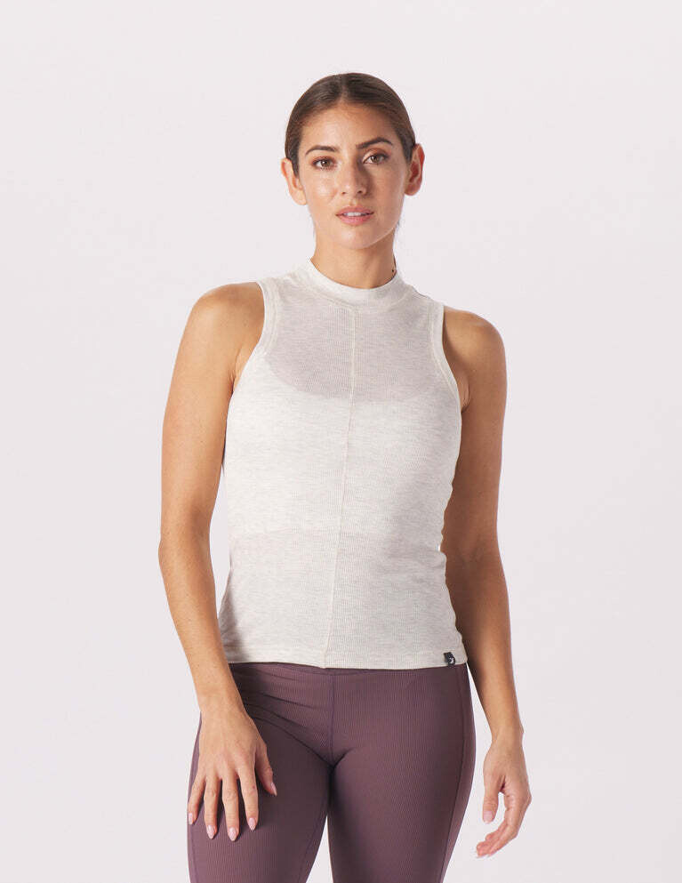 Ruby Mock Neck Tank Oatmilk Heather
