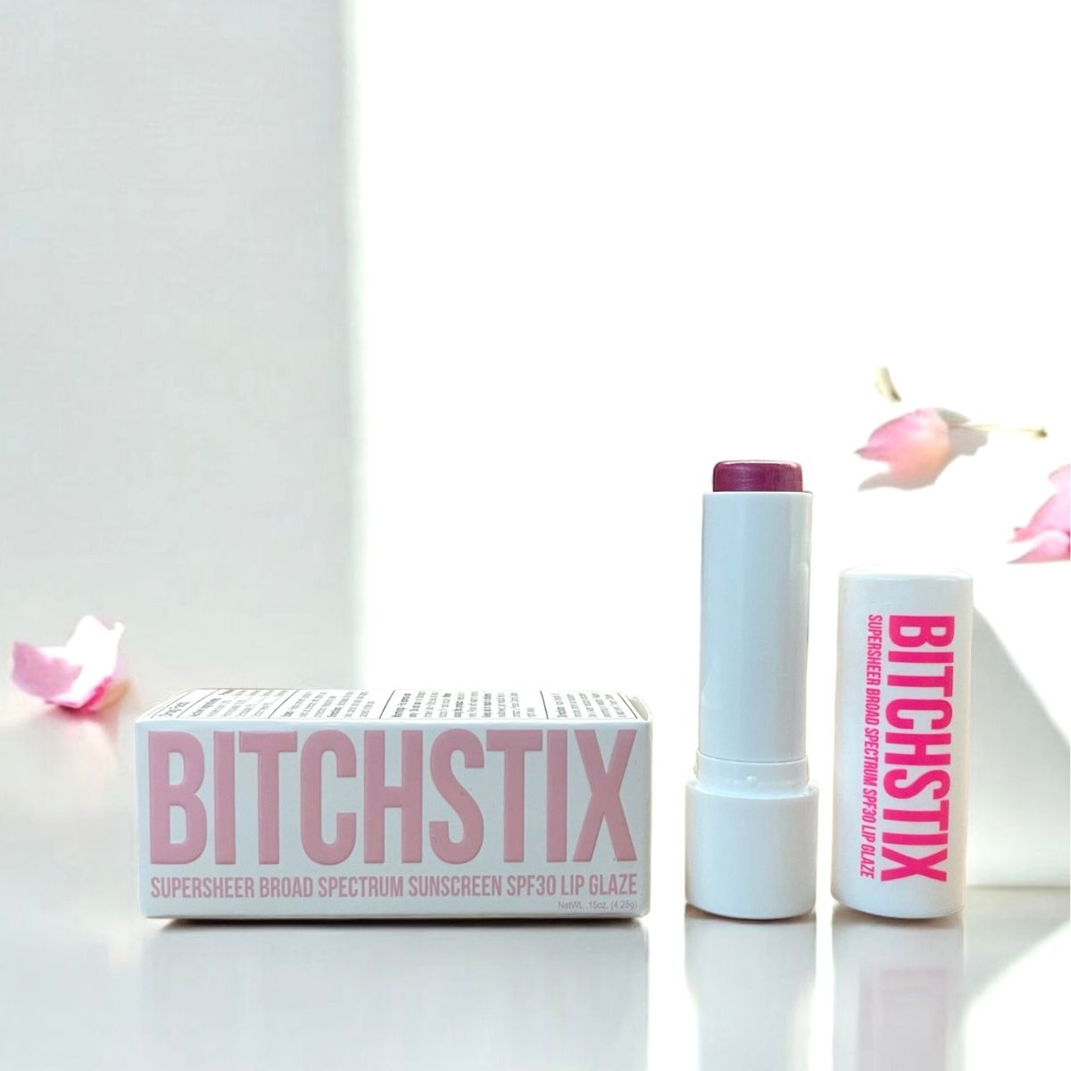 BITCHSTIX Supersheer Lip Glaze Petal Pink - SPF 30 Broad Spectrum