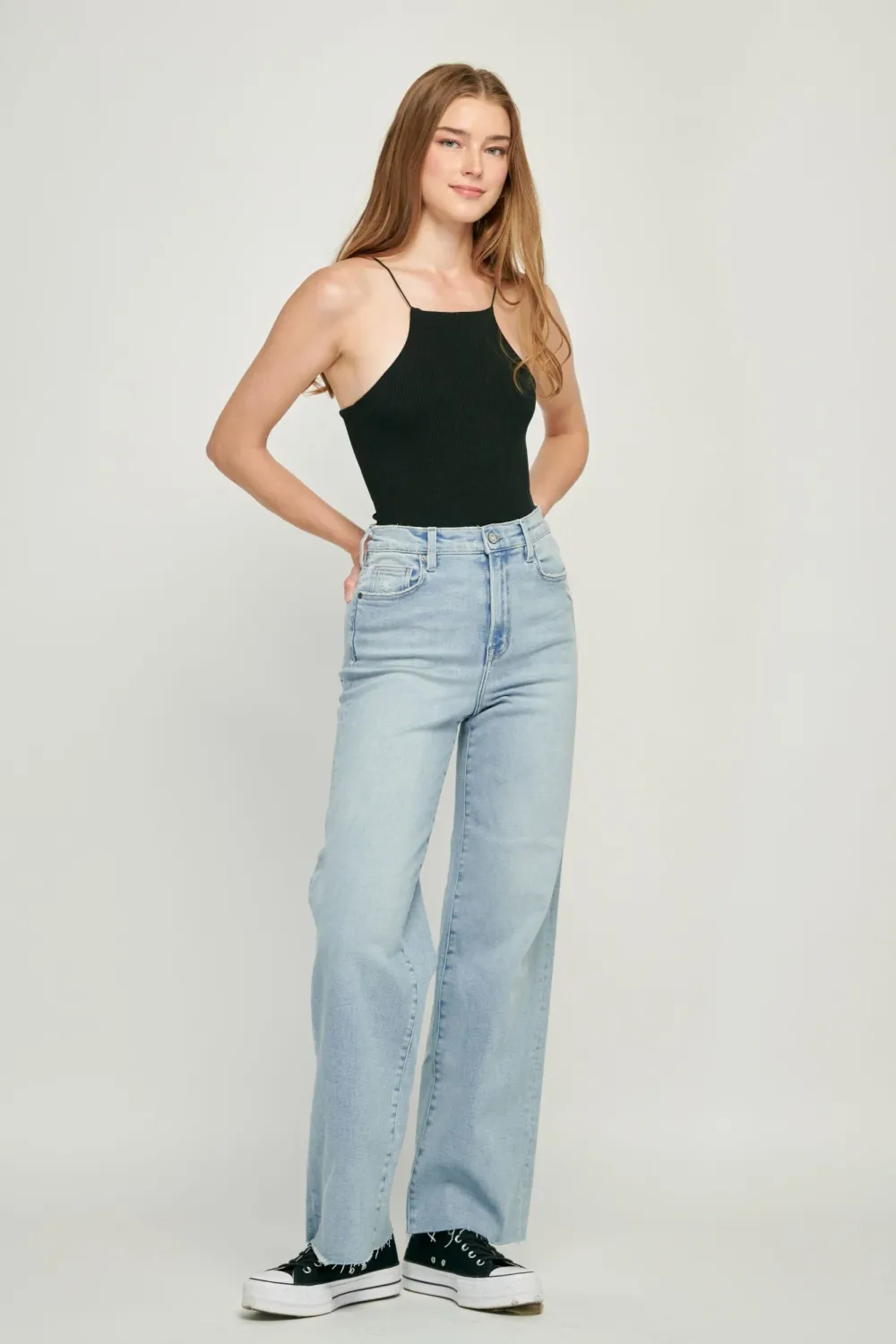 Hidden Light Blue 31&#39; Inseam Logan HR Dad Jeans